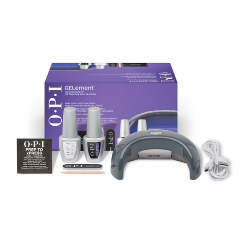 OPI GELement Starter Essentials Kit | Includes Base Coat, Top Coat, LED Curing Lamp, & Prep Supplies | DIY Professional Salon Quality Gel Manicure Results