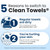Clean Skin Club Clean Towels XL®, 100% USDA Biobased Face Towel, Disposable Face Towelette, Eczema Association Accepted, Makeup Remover Dry Wipes, Ultra Soft, 1 Pack, 50 Ct
