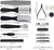 EKOCSIO Professional Pedicure Kit, 36 in 1 Stainless Steel Foot Care Kit Foot Rasp Dead Skin Remover for Home & Salon Care, Black