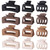 SMKSL 12 Pcs Hair Clips for Women 3 Styles Small Medium Large Claw Clips for Thin Thick Curly Hair, Strong Hold & Non-Slip Clips, Stylish Matte Plastic Hair Accessories Ideal Gifts for Women (Brown)