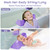Portable Hair Washing Station for Kids, Toddlers, Children, Teens, Silicone Hair Washing Basin for Sink or Bathtub, Tear-Free Shampoo Bowl with Rinser Cup, Neck Support for Kids, Purple