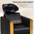OmySalon Shampoo Bowls for Salon, Black and Gold Shampoo Chair with Tilting Porcelain Sink, Hair Washing Station Backwash Barber Chair, Shampoo Unit for Beauty Spa Barbershop