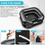 Inflatable Shampoo Basin, Loc Detox Tub for Dreads, Shampoo Buddy Bowl for Bedridden, Disabled,Injured with 2.5 GL Portable Water Shower Bag（Black）