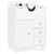 BarberPub Barber Storage Shampoo Station, Spa Textured Embossed Cabinet with Shampoo Bowl & Drawers, Hair Salon Sink Backwash Equipment 7131 (All White)