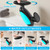 Faucet - Batteryless LED Light Temperature Display, 4 Modes (Waterfall/Rinsing/Shampoo/Bubble), 360° Pull-Out Spray for Pet & Sink Cleaning, Zinc Alloy Bathroom Faucet（Black）