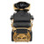 BarberPub Backwash Shampoo Station Chair, Retro Adjustable Porcelain Ceramic Hair Wash Bowl Unit Station, Shampoo Barber Chair with Vacuum Breaker for Spa Beauty Salon 8610 (Black&Gold)