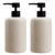 Haocoott Soap Dispensers 400ML 13OZ, 2 PCS Hand Dish Lotion Shampoo Lotion Soap Dispenser Jar, Resin Premium Thick Soap Pump Bottles for Kitchen Bathroom Countertop (Beige)