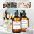 4 Pack 16.9 Oz Shampoo and Conditioner Hand Soap Dispenser Refillable Pump Bottles with Waterproof Labels (Amber)