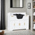 BarberPub Portable Shampoo Station, Shampoo Bowl with Cabinet & Drawer, Salon Geometric Finish Station with Sprayer Faucet, Barber Storage Equipment with Hair Wash Backwash Sink 3439 (White & Black)