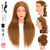 Mannequin Head Human Hair 80% Real Hair Cosmetology Mannequin Head for Braiding Styling Cutting 26-28” Doll Head with Clamp Tools (Blonde)