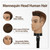 12" Barber Mannequin Head Male 100% Real Hair Mannequin Head with Human Hair Styling Practice Doll Head for Practicing Haircut & Hairdresser Manikin Doll Head With Free Clamp Stand(Without beard4#)
