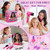 Cleboen Hair Styling Doll Head Makeup Kit for Girls Toys, 35PCS Kids Hair Salon Pretend Playset with Hairdryer Straightener Headwears & Real Makeup Nail Polish, Birthday Gifts for Girls 3 4 5 6 7 8+