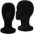 Foraineam 2 Pack Black Foam Mannequin Head, 12 Inch Female Manikin Foam Heads, Wig Holder Hats Glasses Headband Hairpieces Display Stand