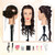 Mannequin Head Human Hair- Cosmetology Manikin Doll Head with 80% Real Hair for Hairdresser Practice Styling Braiding & Free Clamp Holder (Black Brown)