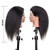 JMHAIR Mannequins Head 16" 100% Real Hair For Manual Braiding Styling Practice Hairdresser School Manikin Head Curling Dyeing Hairdresser Cosmetology Doll Head Training Head- Female Black