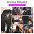 18" Mannequin Head Human Hair with Stand - 100% Real Human Hair Mannequin Head for Braiding, Cosmetology Manikin Doll Head for Hair Styling with Tripod Stand Table Clamp Hair Braiding Set,Black