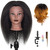 LUNGCYX Mannequin Head Human Hair, Cosmetology Manikin With 100% Real Human Hair Doll Head for Hairdresser Training Practice Braiding Hair Styling (BLACK-508)