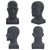 VEELTRAS Male Mannequin Head PVC Professional Head Model Cosmetology Male Mannequin Head Display for Wigs Hat Mask Scarf Sunglasses with Mount Hole (Matte black)
