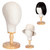 GOODColla White Wooden Mannequin Head Stand Canvas Wig Head Stand with Detachable Wood Stand Linen Hat Dispaly Model Head for Caps Mannequin Head with Detachable Wood Base