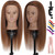 TKIMHEQ Mannequin Head with 100% Real Hair Straight Hair 18" Doll Head Brown Skin Practice Braiding Training Head Styling Cosmetology Manikin for Hairdresser (Brown#)