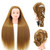 MEICARSON 26"-28" Mannequin Head Hair Styling Training Head Manikin Cosmetology Doll Head Synthetic Fiber Hair and Free Clamp Holder Stand Hair Styling Set for Hair Extensions （ golden/yellow）