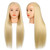 26-28''Mannequin Head 80% Human Hair, Cosmetology Mannequin Head Hairdressers Practice Braiding Doll Head for Hair stly (#613 Blond)
