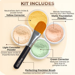 Sweet Face Minerals Light Medium Dark 20 gram  Blemishes Mineral Makeup Concealer and Corrector Kit with Concealer Brush