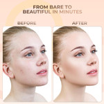 before and after mineral makeup showing smooth even flawless skin coverage