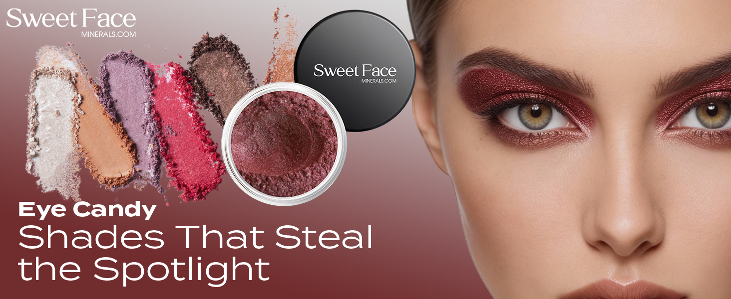 Edgy Eye Shadow from Sweet Face Minerals is a deep wine-berry loose mineral eyeshadow with a radiant shimmer that delivers bold intensity and a smooth, dimensional finish. This sultry shade enhances the eyes with rich pigment that blends effortlessly, creating anything from a soft, romantic glow to a dramatic, statement look.
