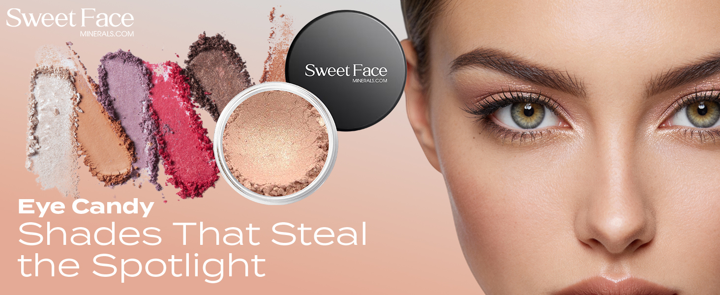 A close-up of Snuggle Eye Shadow applied to the eyelid, revealing a smooth, softly luminous champagne-neutral shimmer. The finely blended mineral pigment enhances the eye with a natural glow, delivering an elegant, wearable finish ideal for everyday looks or subtle evening radiance.