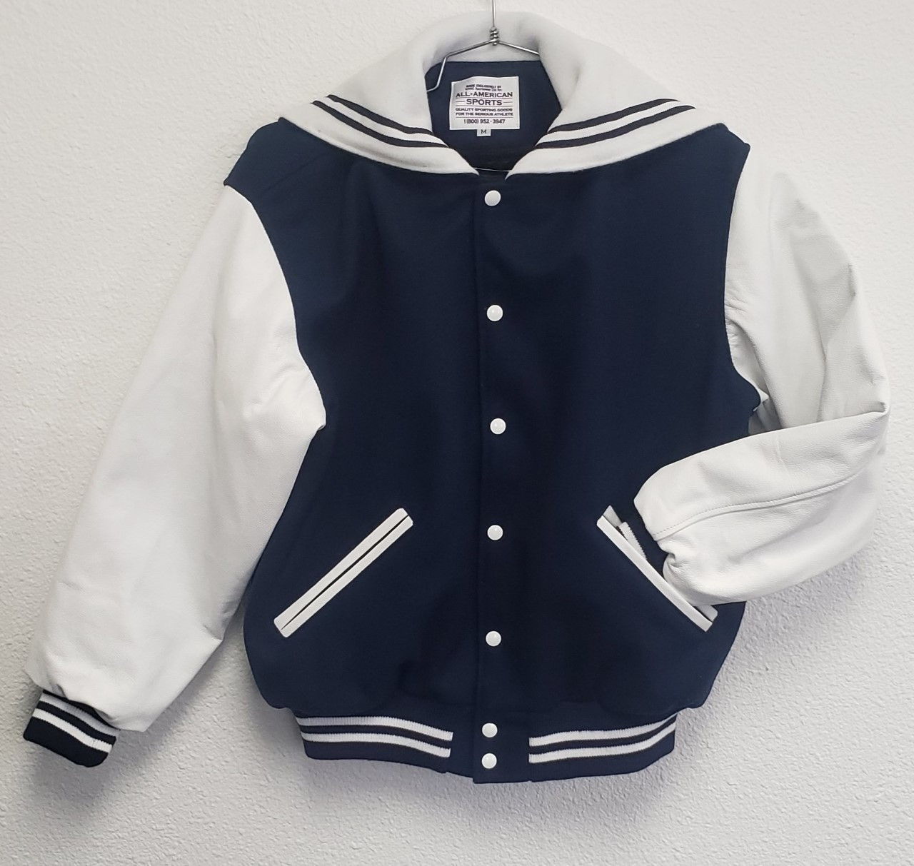 Custom Varsity Letterman Football Sports Jacket White Leather