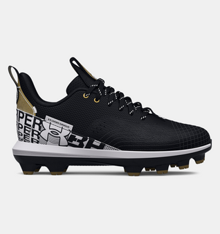 UA BOYS HARPER 7 LOW JR TPU BASEBALL CLEATS-BLACK