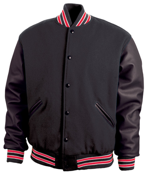 STOCK LETTER JACKET-BLACK/BLACK/RED