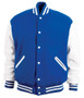 STOCK LETTER JACKET-DARK ROYAL/WHITE