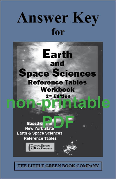 Earth and Space Science Reference Tables Workbook - Answer Key
