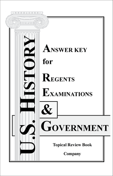 U. S. History & Government Practice Test Booklet Answer Key (Hard Copy)