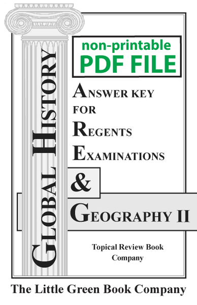 Non-printable PDF Answer Key for Global History & Geography For Regents Examinations - Fall 2025