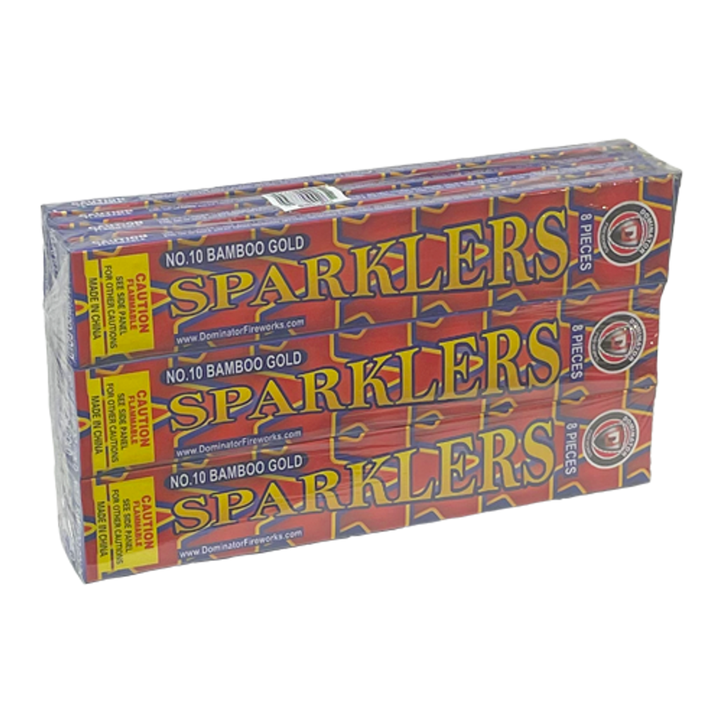 Wholesale Firework Cases #10 BAMBOO GOLD SPARKLERS 24/12/8