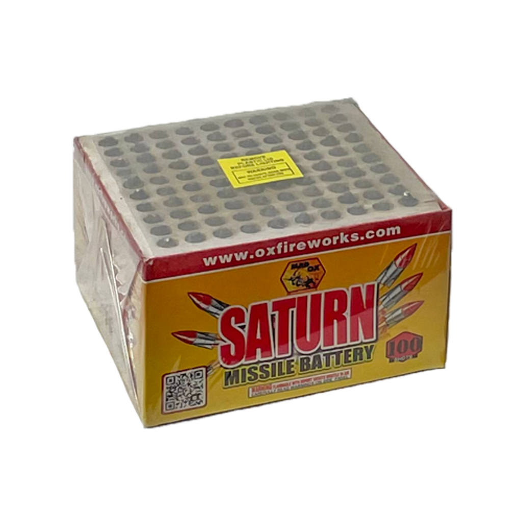 Wholesale Firework Cases Mad Ox Saturn Missile 100 shot 30/1