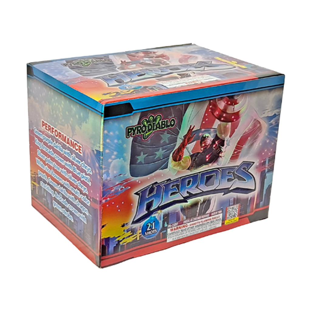 Wholesale Fireworks Cases  Heroes 21 Shots 4/1