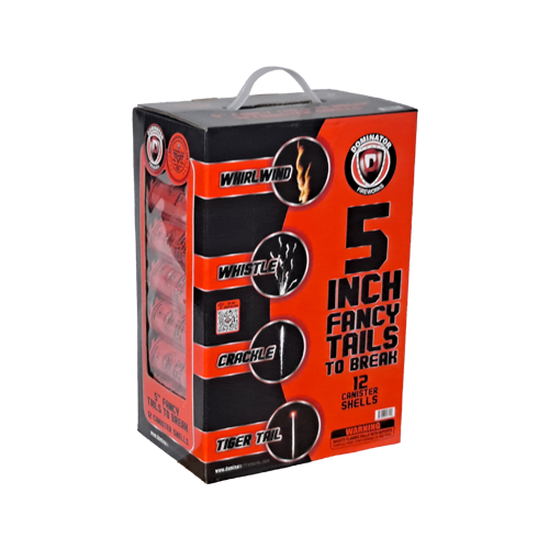 5 Inch Fancy Tails Artillery Shells - 12 Pack - USWHOLESALEFIREWORKS