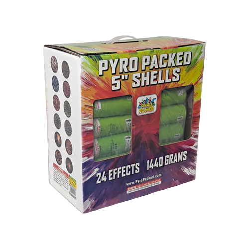 Pyro Packed 5 Inch Shootin Shells - 24 Pack - USWHOLESALEFIREWORKS