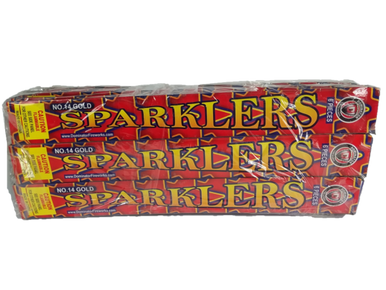 #14 Gold Electric Sparkler 24 Packs Of 6