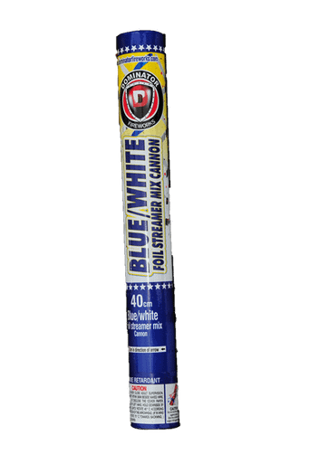 Wholesale Firework Cases 40 Cm Blue/White Foil Streamer Mix Cannon 48/1