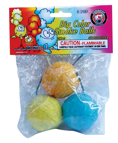 Big Color Smoke Balls Display Box 12 Packs Of 3