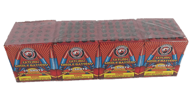 Wholesale Firework Cases 25 Shot Saturn Missile Battery 30/1