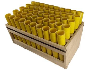 Mortar Rack with 50 Angled 1.91 Inch Yellow Fiberglass Tubes