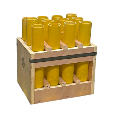 Mortar Rack 1.75" 12 Shot Wooden Fiberglass Racks With Mortar 1.91"