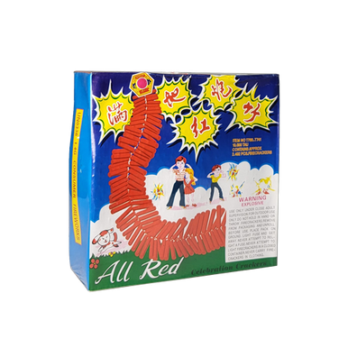 Wholesale Firework Cases - All Red Celebration Crackers 20k Tau 3/1