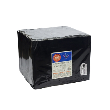 Wholesale Fireworks Cases 10 Shot Red Strobe, White Strobe, Blue Peony 4/1